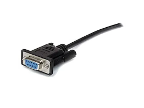 0,5m straight-through DB9 RS232 seriële kabel zwart M/F