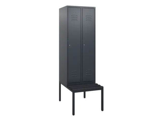 locker met bank,HxBxD 1950x600x815mm,2vak,vak B 300mm,cil.-slot