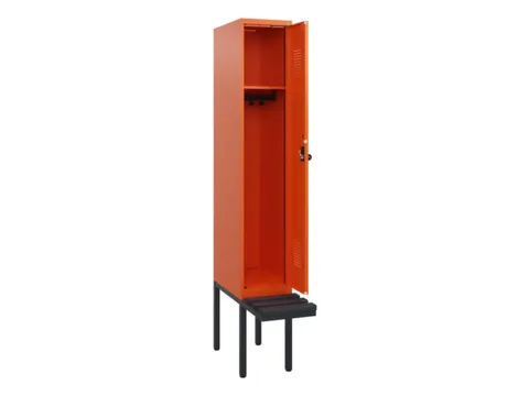 locker met bank,HxBxD 1950x300x815mm,1vak,vak B 300mm,draaigrendel