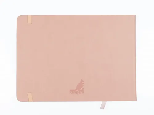 Schetsboek Kangaro A5 landscape oud roze PU HC 80 blad 140gr roomwit m
