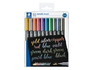 Brushpen Staedtler 8321 metallic etui à 10 kleuren - 1