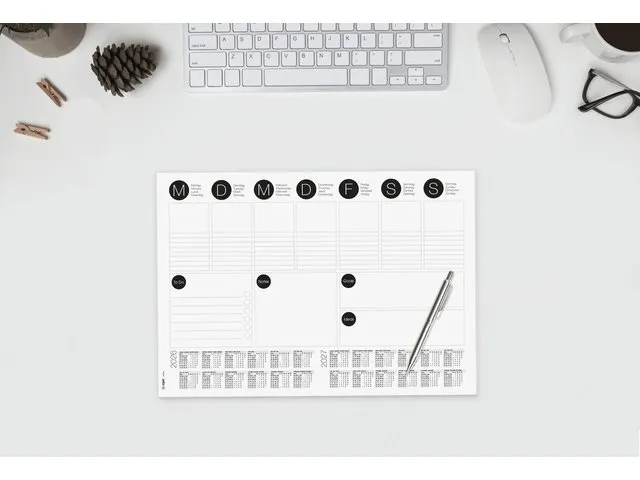 Designonderlegger Sigel week-planner 26/27 42x29,7cm 30 vel met to-do-