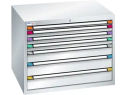 ladekast 800x1005x695mm 7laden cilinderslot RAL7035 front RAL7035