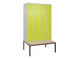 Z-garderobekast,HxBxD 2120x1200x815mm,8vak,vak B 300mm,cil.-slot