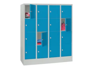 lockerkast,HxBxD 1518x1200x500mm,4x4vakken,RAL7035,front RAL5012 - 2