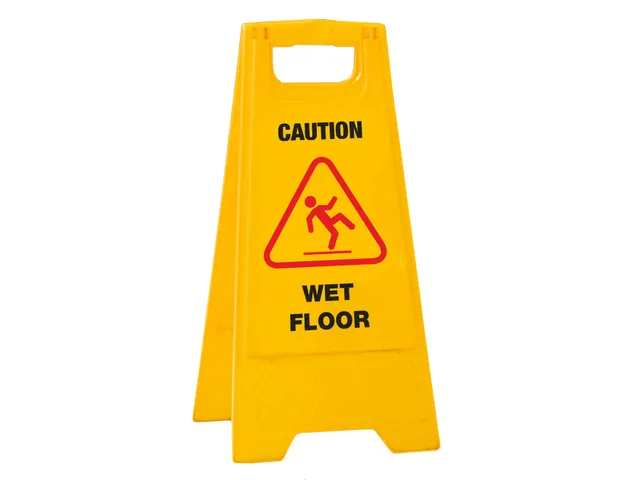 Waarschuwingsbord Geel Gladde Vloer Inklapbaar 58x29,5x35cm