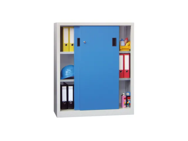 schuifdeurkast,HxBxD 1200x1000x400mm,RAL7035,front RAL5012