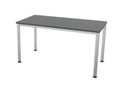 vergadertafel HxBxD 74x140x70cm rechthoekig MS-donkergrijs 4voeten Alu
