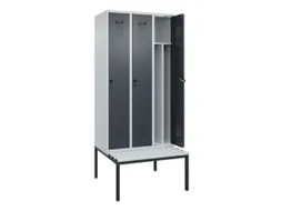 locker met bank,voor scheiding van kleding,HxBxD 2120x900x815mm,3vak