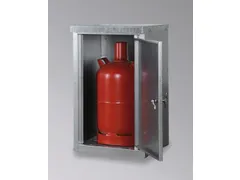 gasflessenkast,v. 1x11kg fles,HxBxD 750x460x400mm,m. dak,vleugeldeur