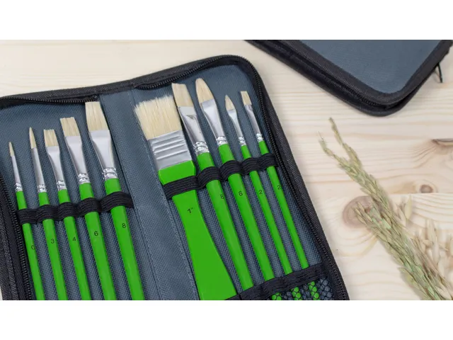 Penselen Kangaro olieverf set van 10stuks in etui