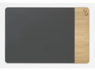 Glasmagneetbord Naga 60x80cm grijs/eiken afgeronde hoeken - 3