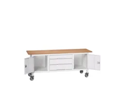 werkbank,HxBxD 830x2000x600mm,multiplexblad,uitrusting: 3laden,2kasten