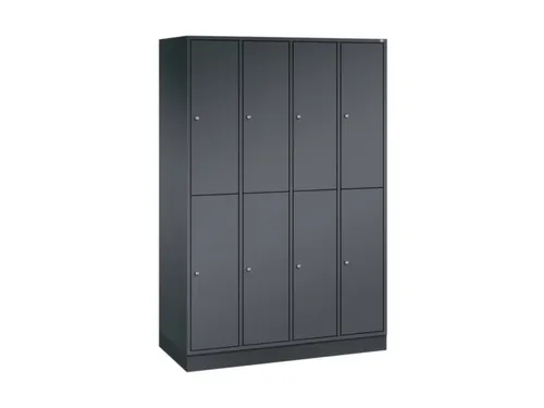 Dubbeldekse garderobekast,HxBxD 1950x1220x500mm,4x2vak.,vak B 260mm