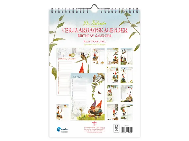 Verjaardagskalender Rien Poortvliet Kabouter A4