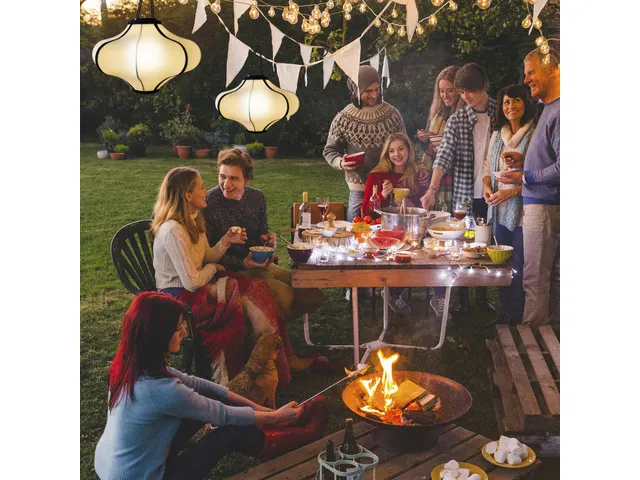 Lanterne Nextime Lumi 40 cm tissu crème