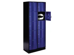 lockerkast,HxBxD 1950x770x640mm,2x5vakken,romp RAL7035,front RAL5010
