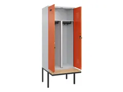 PBM-locker met bank,HxBxD 2120x800x815mm,2vak,vak B 400mm,draaigrendel