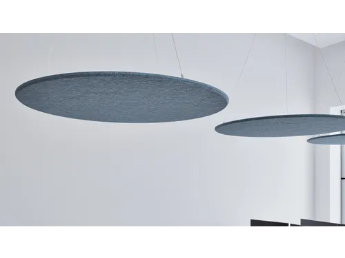 Akoestisch PET-vilt rond plafondpaneel Ø120cm Blauw
