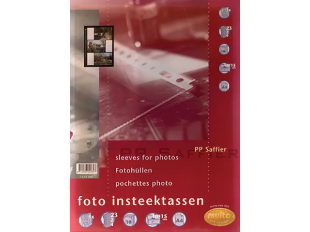 Fototas Multo A4 23-gaats 3-vaks 10x15cm + schrijfstrook PP transparan