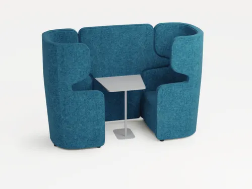 Zitgroep 2Fauteuils Tafel Geluidabsorberend Stof Blauw 1320x2200x860mm