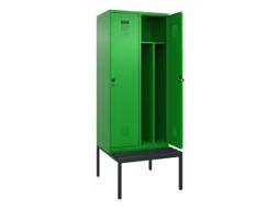 locker met bank,voor scheiding van kleding,HxBxD 2120x800x815mm,2vak