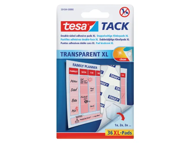 Pastille adhésive double face transparent XL 36 pièces