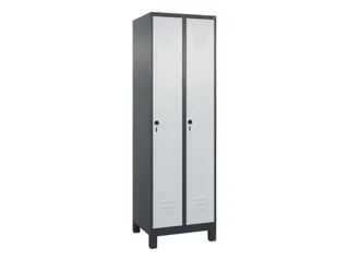 locker,HxBxD 1950x600x500mm,2vak,vak B 300mm,draaigrendel,voeten - 1