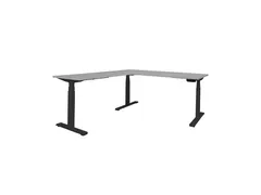 Elektrisch Hoekbureau Dextro Plus 180x200cm Frame Zwart Blad Grijs