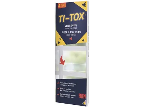 Ti-Tox anti-vliegensticker, transparant, 4 stuks
