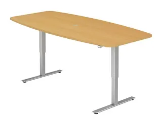 In hoogte verstelbare vergadertafel,HxBxD 710-1200x2200x1030mm - 2