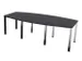 vergadertafel,HxBxD 740x2400x1200mm,vatvormig,CC-zwart