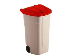 Mobiele container 100 Liter Beige Rood