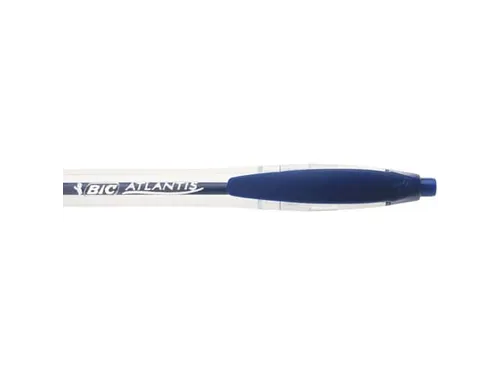 Balpen Bic Atlantis classic grip clic medium blauw 30+6 Gratis