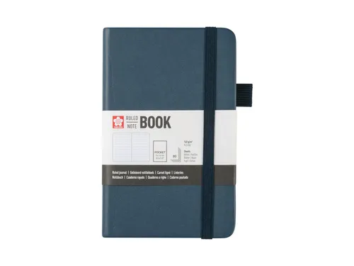 Notitieboek Sakura hard cover pocket lijn donker indigo 90x140mm