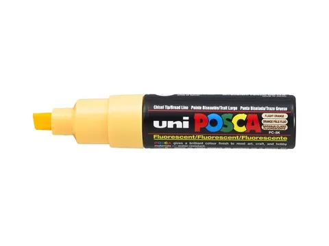 Verfstift Posca PC8K Brede punt 8mm schuin fluor lichtoranje