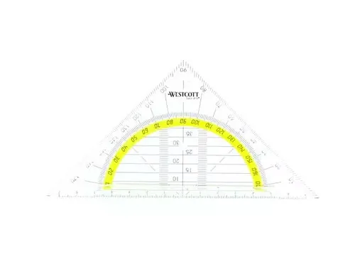Geodriehoek Westcott 14cm flexibel transparant
