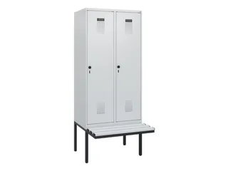 locker met bank,HxBxD 1950x800x815mm,2vak,vak B 400mm,draaigrendel - 2