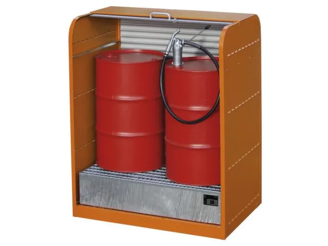 vatenkast,HxBxD 1610x870x1300mm,v. 2x200l vat,opvangvol. 215l