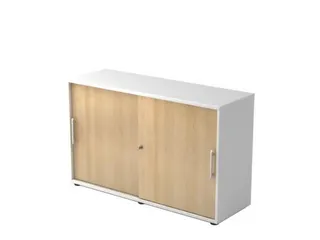 kantoor-schuifdeurkast HxBxD 748x1200x400mm romp wit front eiken 2 OH - 2