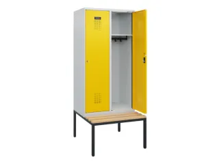 locker met bank,HxBxD 1950x800x815mm,2vak,vak B 400mm,cilinderslot - 1