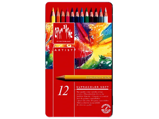 Crayon de couleur Caran d’Ache Supracolor boîte 12 pièces assorti