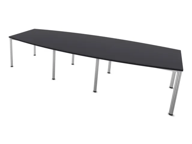 vergadertafel,HxBxD 740x3200x1400mm,vatvormig,CC-zwart