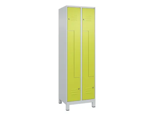 Z-garderobekast,HxBxD 1950x600x500mm,vak B 150/300mm,cil.-slot,voeten
