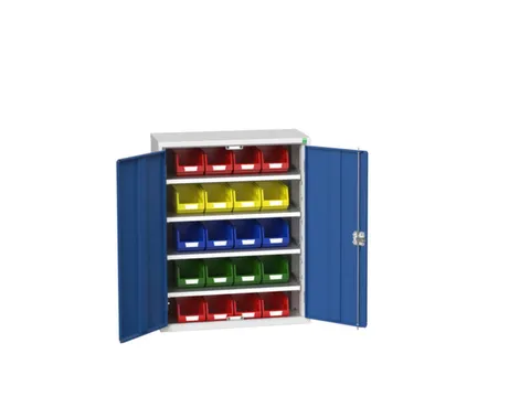 Systeemkast 1000x800x350mm 20bakken 4xlegbord RAL7035+RAL5010