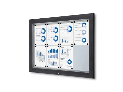 Vergrendelbaar vitrine mededelingenbord Outdoor 8xA4 Antraciet