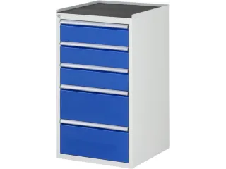 ladekast 1035x580x650mm 5laden cilinderslot RAL7035 RAL5010 metaal - 1