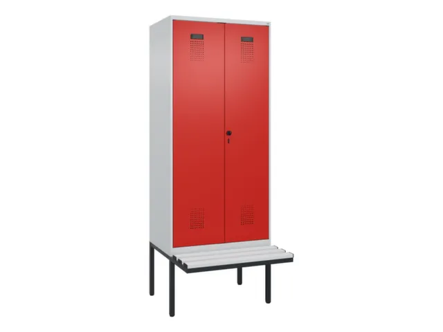 locker met bank,voor scheiding van kleding,HxBxD 2120x800x815mm,2vak