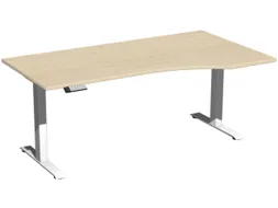 In hoogte verstelbaar bureau in vrije vorm,HxBxD 630-1280x1800x1000mm
