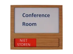 Premium Deurbord Houtlook met schuif Niet Storen Groen Rood 150x130mm